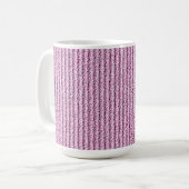 Lässige rosa Kordelstreifenmuster Kaffeetasse (Vorderseite Links)