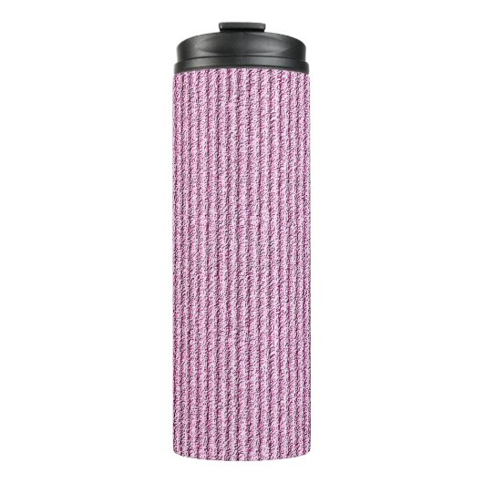 Lässige rosa Kordelstreifenmuster Thermosbecher (Vorderseite)