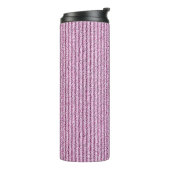 Lässige rosa Kordelstreifenmuster Thermosbecher (Nach links gedreht)