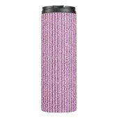 Lässige rosa Kordelstreifenmuster Thermosbecher (Rückseite)