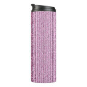 Lässige rosa Kordelstreifenmuster Thermosbecher (Nach rechts gedreht)