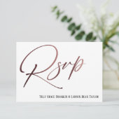 Lässige Rose Gold Handwriting UAWG Song Anfrage Begleitkarte (Stehend Vorderseite)