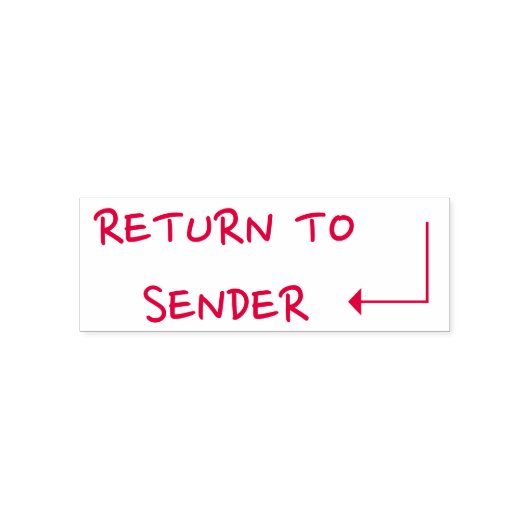 Lässige "RÜCKKEHR ZUM SENDER" + Pfeilform Permastempel (Design)