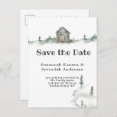Lässige rustikale Familienhütte Save the Date | Ankündigungspostkarte (Vorne/Hinten)