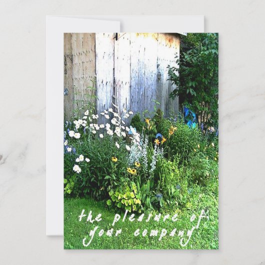 Lässige rustikale Hinterhof-Garten-Hochzeit Einladung (Vorderseite)