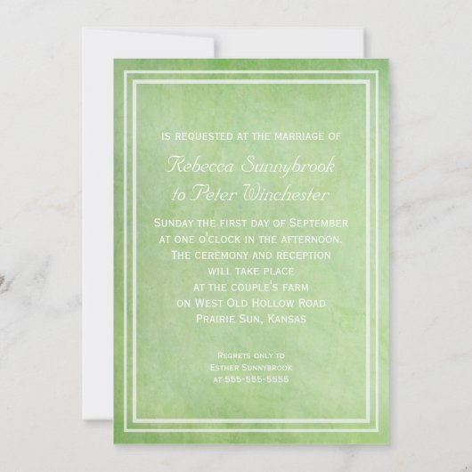 Lässige rustikale Hinterhof-Garten-Hochzeit Einladung (Rückseite)