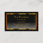 Lässige Schwarz-Rahmen-Orangenfarbe mit Monogramm Visitenkarte (Rückseite)