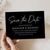 Lässige Schwarz-Weiß-Hochzeit Save The Date