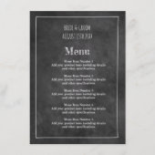 Lässige Schwarze Tafel Hochzeitsmenü Menükarte (Vorderseite)