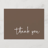 Lässige Script Typografie Brown Vielen Dank Postkarte (Vorderseite)