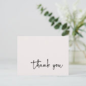Lässige Script Typografie Ecru Vielen Dank Postkarte (Stehend Vorderseite)