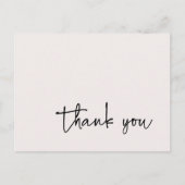 Lässige Script Typografie Ecru Vielen Dank Postkarte (Vorderseite)