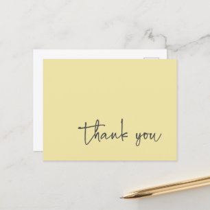 Lässige Script Typografie Lemon Yellow Vielen Dank Postkarte