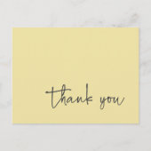 Lässige Script Typografie Lemon Yellow Vielen Dank Postkarte (Vorderseite)