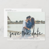 Lässige Skizze | Foto Save the Date Ankündigungspostkarte (Vorne/Hinten)