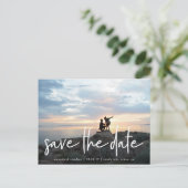 Lässige Skizze | Foto Save the Date Ankündigungspostkarte (Stehend Vorderseite)