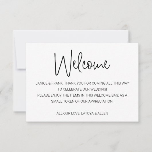 Lässige Skriptnamen Begrüßungskörbe (Vorderseite)