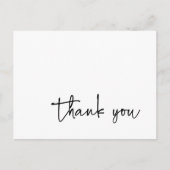 Lässige Skripttypografie Schwarz-Weiß Vielen Dank Postkarte (Vorderseite)