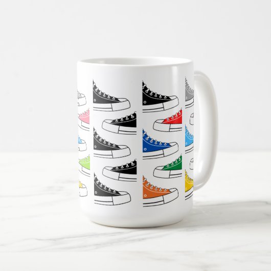 Lässige Sneakers 15 oz. Kaffee-Tee-Tasse Kaffeetasse (VorderseiteRechts)