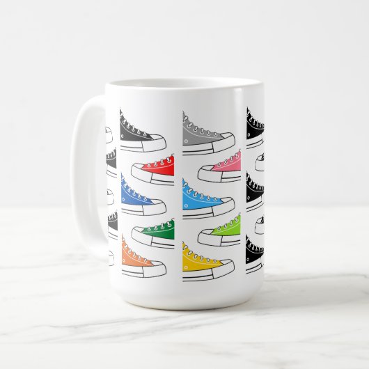 Lässige Sneakers 15 oz. Kaffee-Tee-Tasse Kaffeetasse (Vorderseite Links)