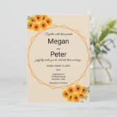 Lässige Sonnenblumenhochzeit Einladung (Stehend Vorderseite)