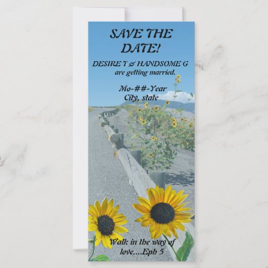 Lässige Sonnenstraße Save the Date beachten (Vorderseite)