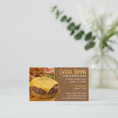 Lässige speisende Restaurant-Geschäfts-Karte Visitenkarte (Stehend Vorderseite)