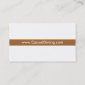 Lässige speisende Restaurant-Geschäfts-Karte Visitenkarte (Rückseite)