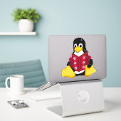 Lässige Tux Blume Streifen Custom Cut Vinyl Aufkle Aufkleber (Laptop auf Schreibtisch)