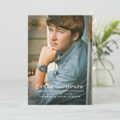 Lässige Typ Graduate Foto Graduate Party Einladung (Stehend Vorderseite)