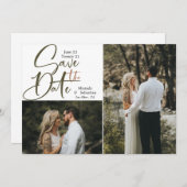 Lässige Typografie Erdtones 2 Foto Save The Date (Vorne/Hinten)