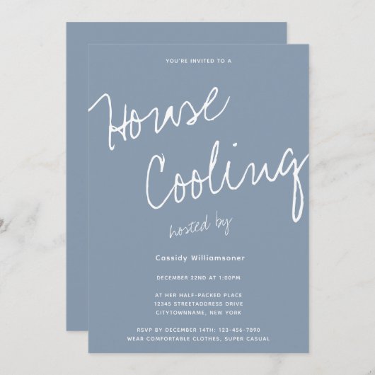 Lässige Typografie-Haus-Party Einladung (Vorne/Hinten)