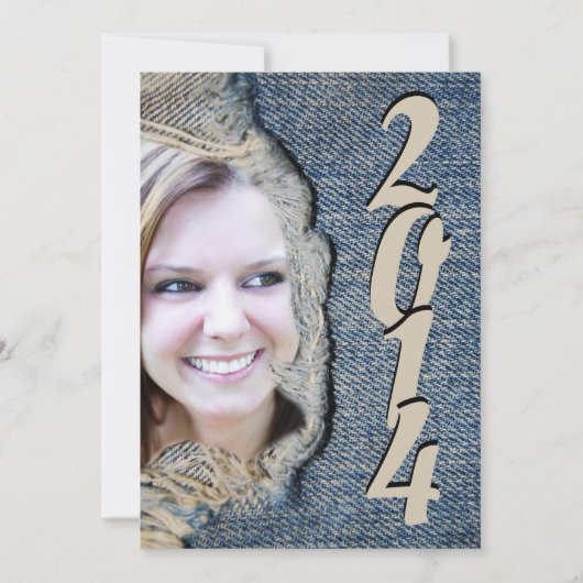 Lässige und Fun Blue Jean Graduation Party Einladung (Vorderseite)