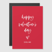 Lässige und rote Schrift und Herzvalentine Magneteinladung (Vorne/Hinten)