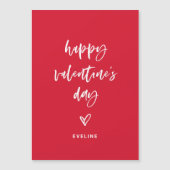 Lässige und rote Schrift und Herzvalentine Magneteinladung (Vorderseite)