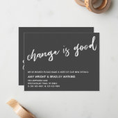 Lässige Veränderung ist die Ankündigung "Good Grau (Vorderseite/Rückseite Beispiel)