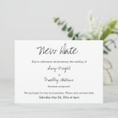 lässige vertagte Hochzeitsankündigung "Neues Datum Einladung (Stehend Vorderseite)