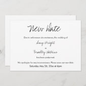 lässige vertagte Hochzeitsankündigung "Neues Datum Einladung (Vorne/Hinten)