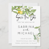 Lässige Wasserfarbe Lemon Blossom Save the Date (Vorderseite)