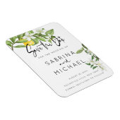 Lässige Wasserfarbe Lemon Blossom Save the Date Magnet (Rechte Seite)