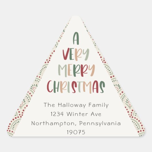 Lässige Weihnachts-Dreieck-Umschlag Aufkleber (Vorderseite)