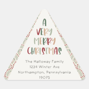 Lässige Weihnachts-Dreieck-Umschlag Aufkleber
