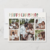 Lässige Weihnachtsfeier Fünf Foto Feiertagskarte (Vorderseite)