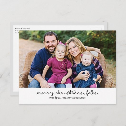 Lässige Weihnachtsfeiertage Postkarte (Vorne/Hinten)