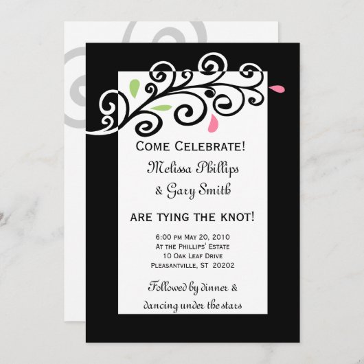 Lässige Wirbel Einladung (Vorne/Hinten)