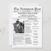 Lässige Zeitung Hochzeit speichern das Datum Einladung (Vorderseite)