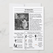 Lässige Zeitung Hochzeit speichern das Datum Einladung (Rückseite)