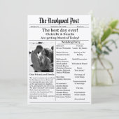 Lässige Zeitung Hochzeit speichern das Datum Einladung (Stehend Vorderseite)