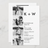 Lässigen 4-Foto-Messestände - alle auf einer Hochz Einladung (Vorne/Hinten)