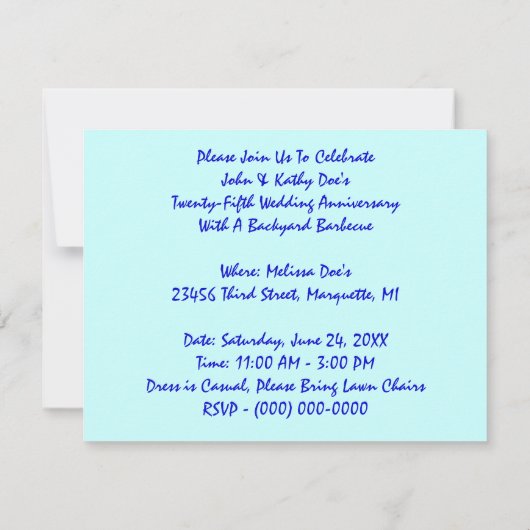 LÄSSIGEN EINLADUNGEN ZWANZIG FÜNFZIGSTEN SILBER JA (Rückseite)